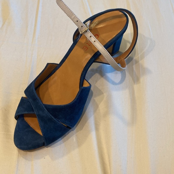 NWOT Chie Mihara blue suede strap sandal. Leather sole. Size 36 or US6 - Picture 7 of 8